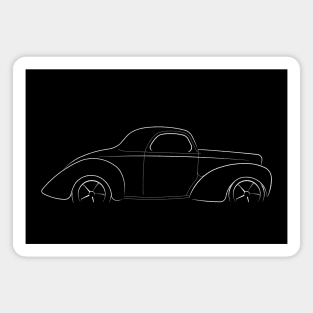 1941 Willys Coupe - profile stencil, white Magnet